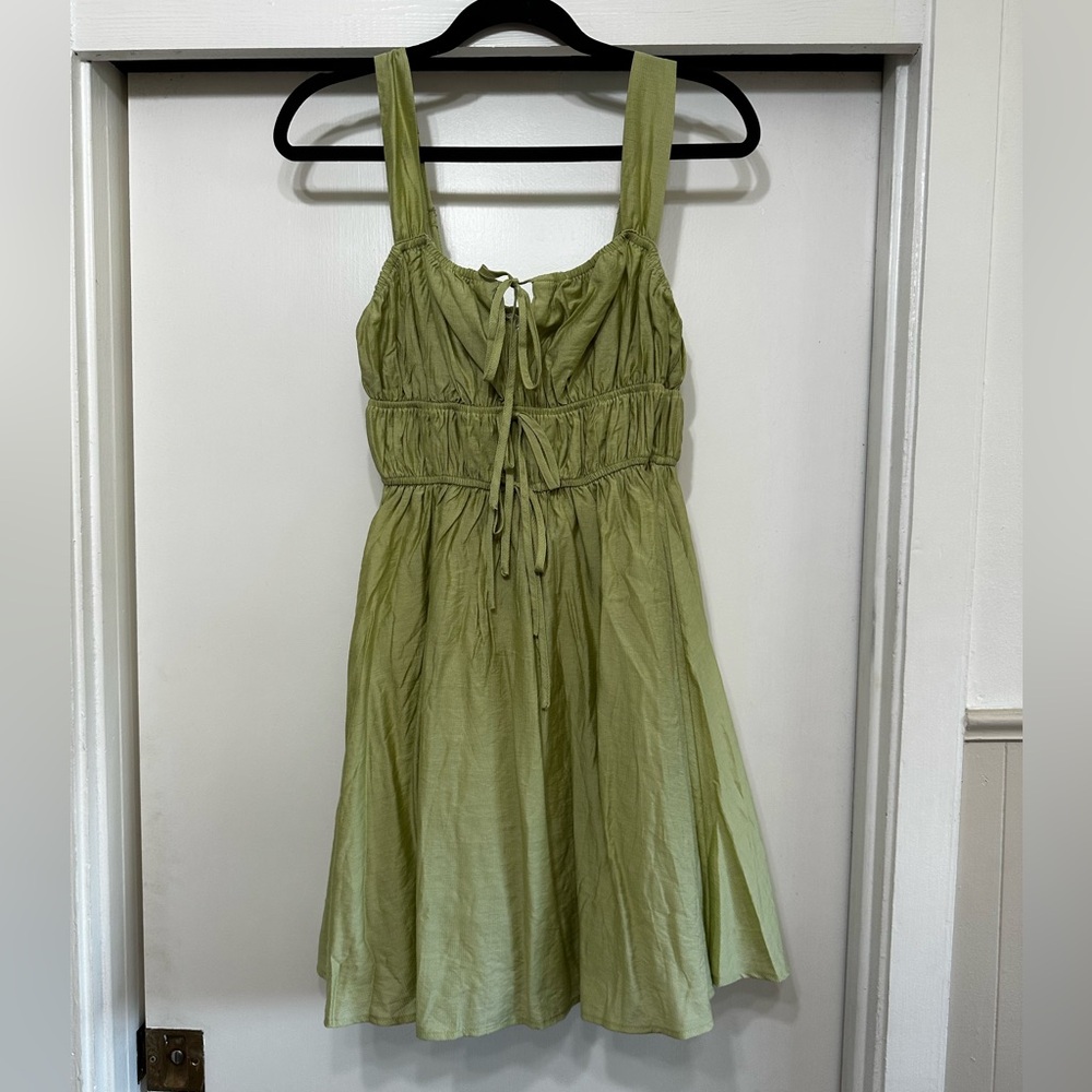Casual Light Green Sleeveless Dress